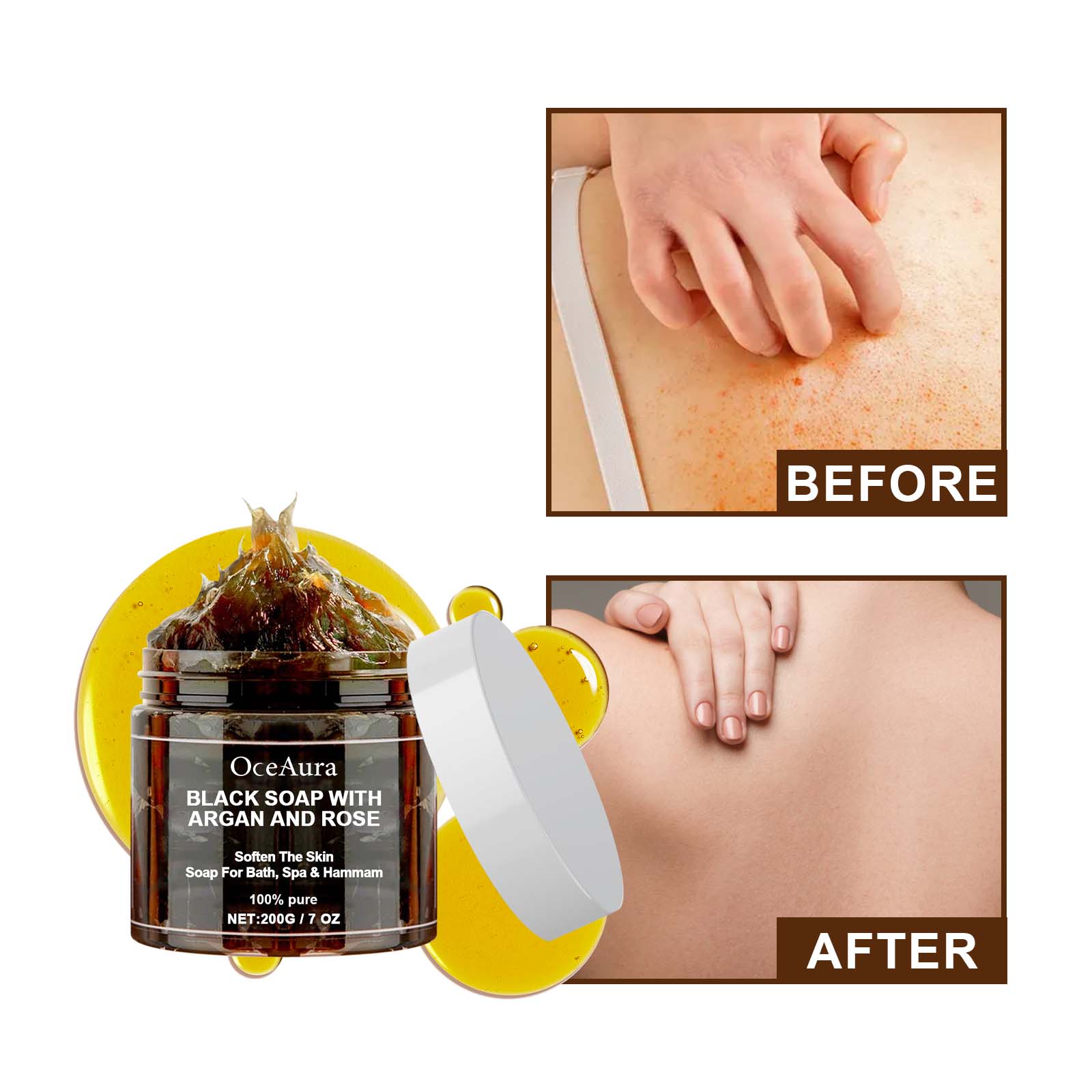 OCEAURA Czarne mydło z arganem – Castor Oil Soap recenzja i cena