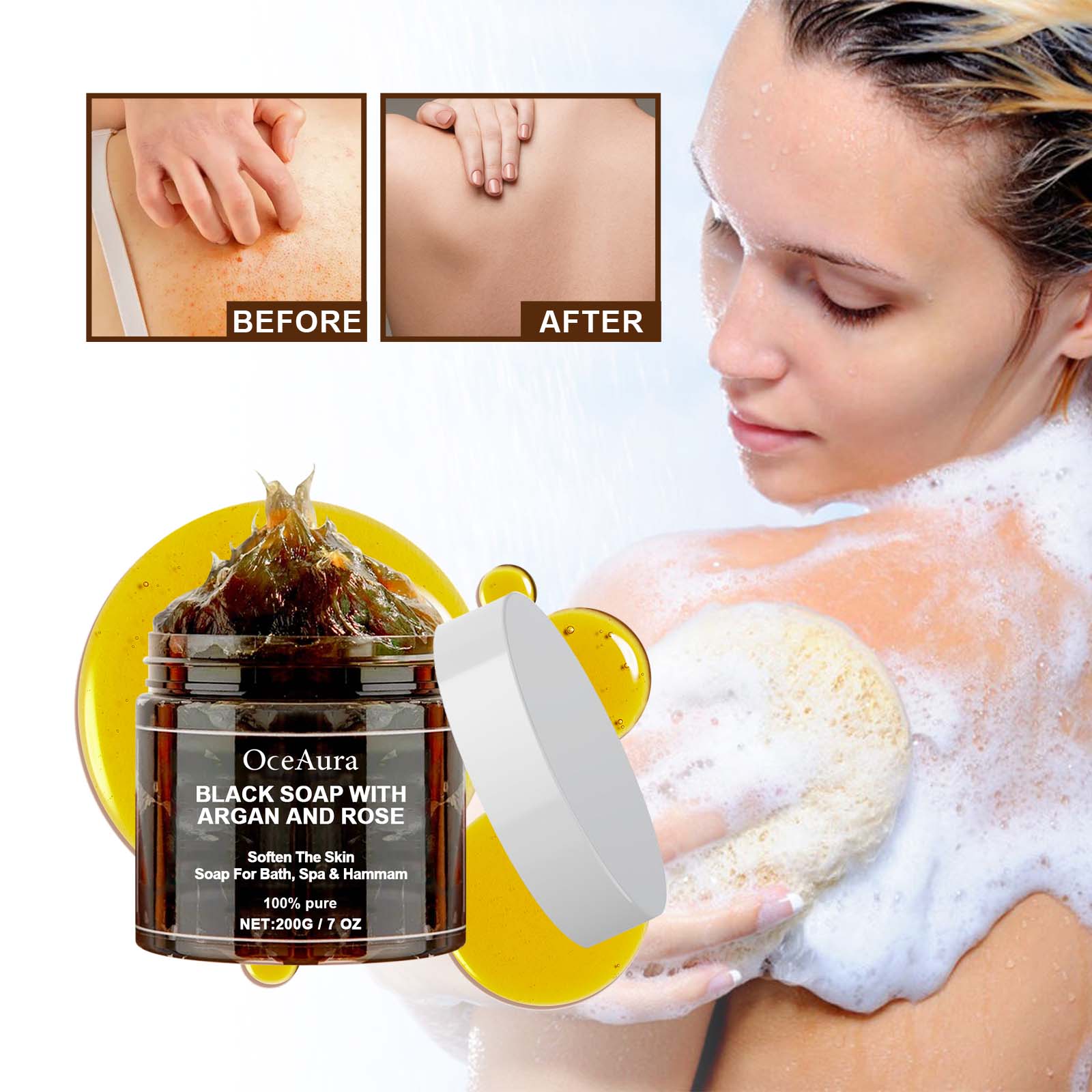 OCEAURA Czarne mydło z arganem – Castor Oil Soap recenzja i cena