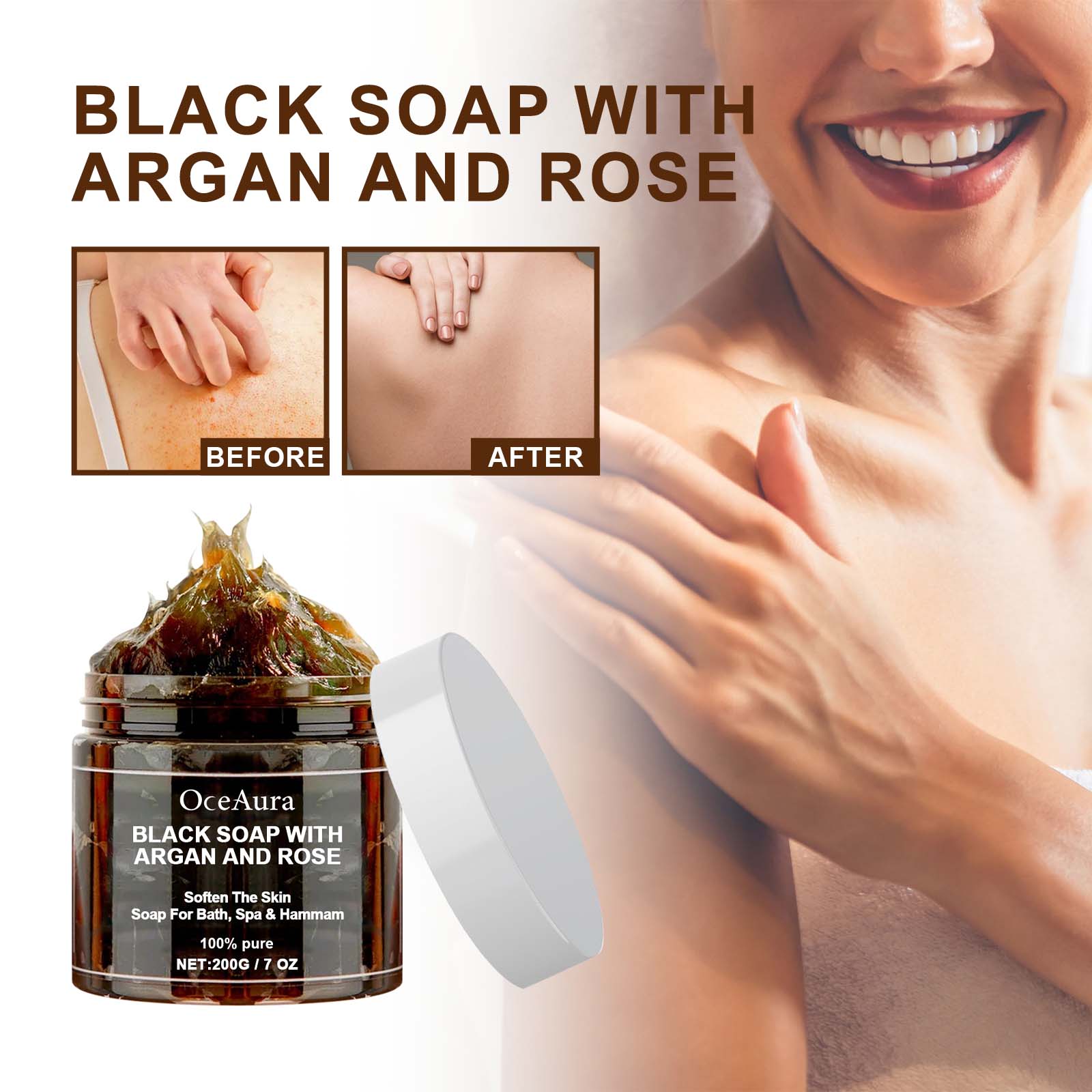 OCEAURA Czarne mydło z arganem – Castor Oil Soap recenzja i cena