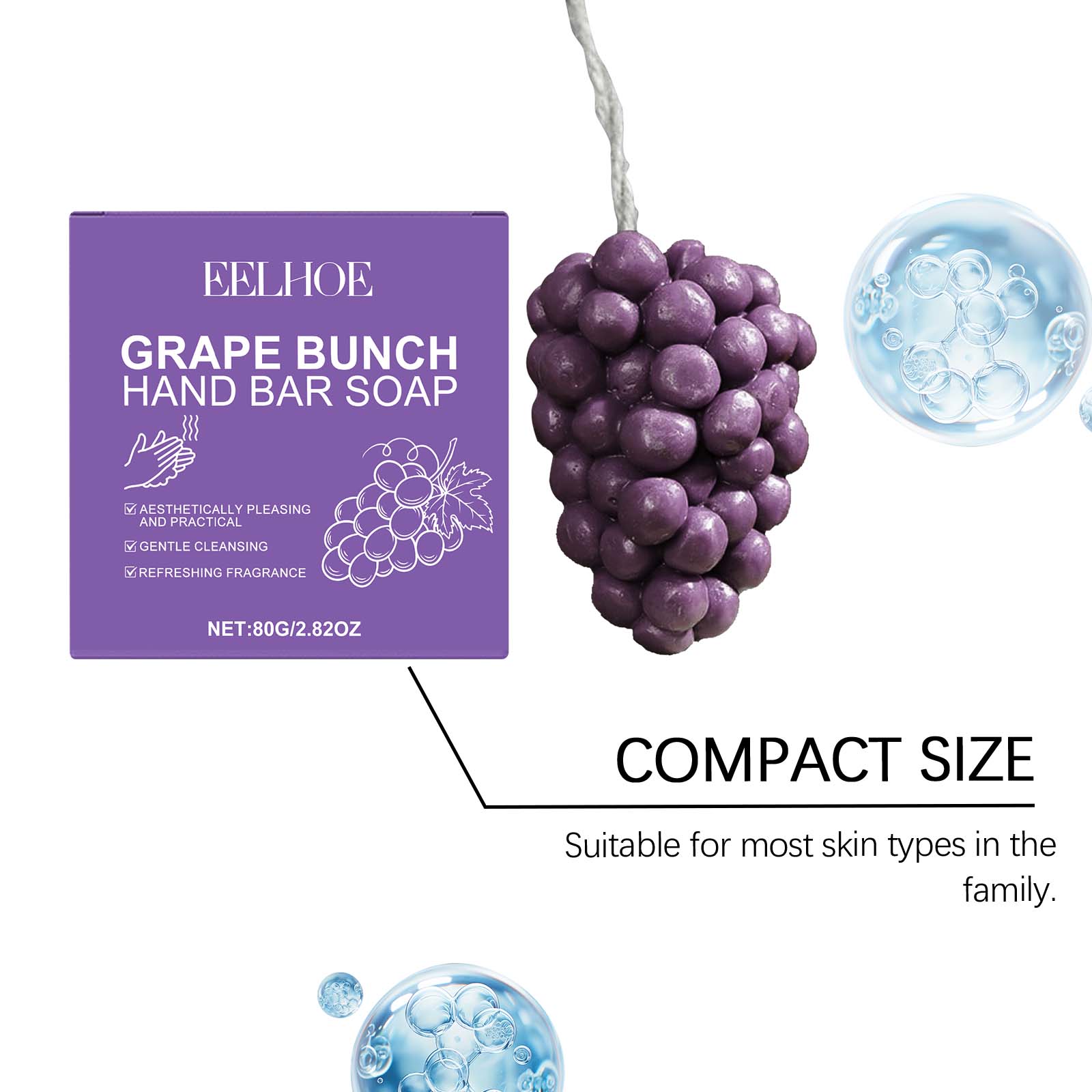 Mydło w kostce Eelhoe Grape Bu – Castor Oil Soap recenzja i cena